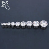 4-16mm Ear Plug Tunnel Crystal Silicon Rings Surgical Steel Ear Plug