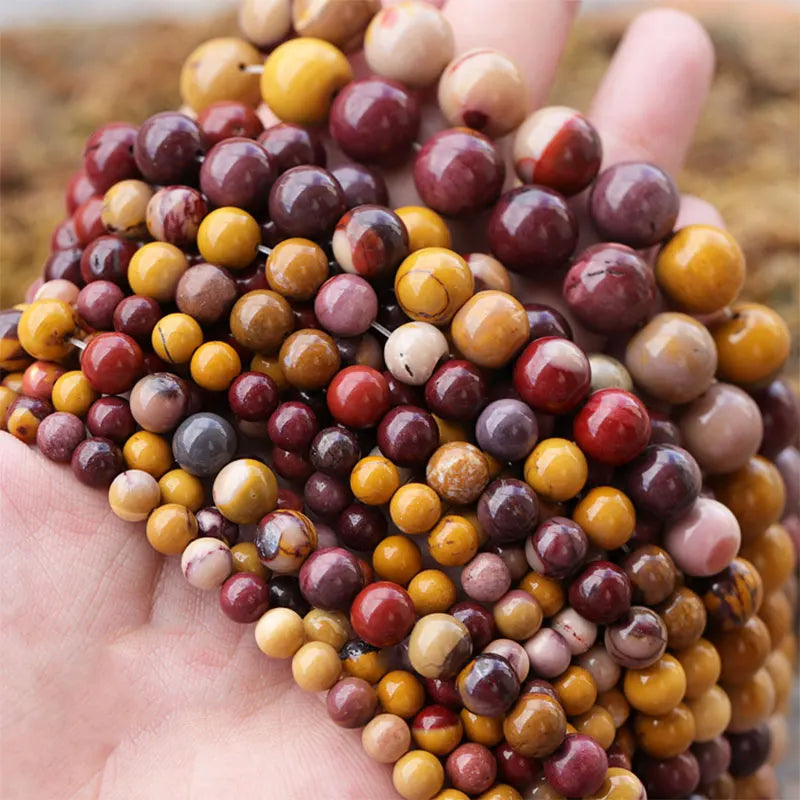 Round Mookaite Jasper Beads 4-16mm Natural Stone Beads Jewelry Making 15''