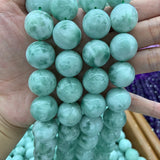 4-20mm Natural Angelite Beads 15'' Round Chinese Larimar DIY Loose Stone Beads