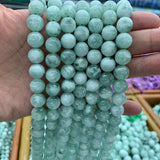 4-20mm Natural Angelite Beads 15'' Round Chinese Larimar DIY Loose Stone Beads
