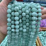 4-20mm Natural Angelite Beads 15'' Round Chinese Larimar DIY Loose Stone Beads