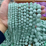 4-20mm Natural Angelite Beads 15'' Round Chinese Larimar DIY Loose Stone Beads