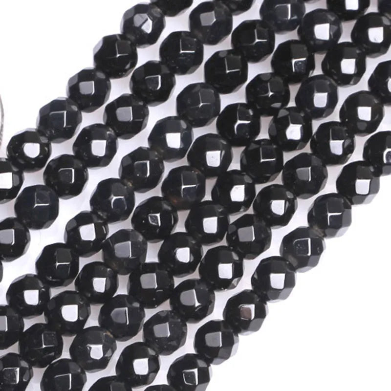 4-20mm Round Faceted Agates Beads For Jewelry Making 15''
