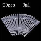 20pcs Plastic Squeeze Transfer Pipettes for Silicone Mold UV Epoxy Resin 3ML