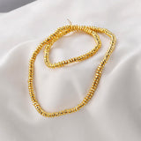 Gold-Plated Gallstone Faceted Wheel Flat Bead Spacer DIY Bead Material
