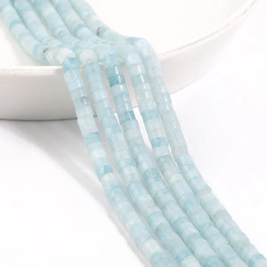 4*2mm Natural Aquamarines Stone Beads Rondelle Spacer for DIY Jewelry