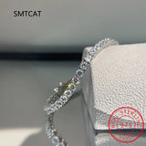 4/3mm High Carbon Diamond Tennis Bracelet 925 Silver Moissanite Bangle