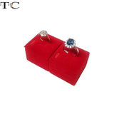 Red Velvet Square Base Ring Display Rack