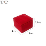 Red Velvet Square Base Ring Display Rack