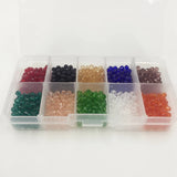 1000Pcs/Box Mix 10 Colors Round Glass Crystal Beads Jewelry Loose Bead