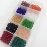 1000Pcs/Box Mix 10 Colors Round Glass Crystal Beads Jewelry Loose Bead