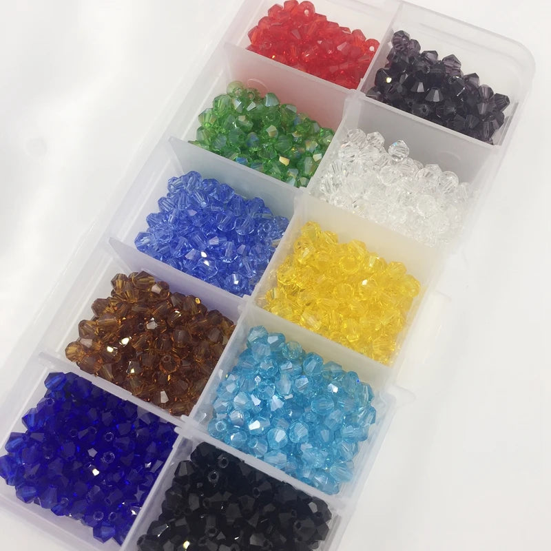 1140Pcs 5301 Bicone Mix 10 Colors Glass Crystal Loose Beads Jewelry Loose Bead