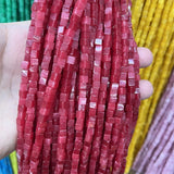 4*4MM Square Gemstone Beads for Jewelry Making DIY