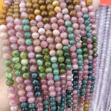 6mm Natural Rainbow Tourmaline Stone Beads 15''