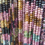 6mm Natural Rainbow Tourmaline Stone Beads 15''