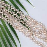 4.5-5mm Rice Freshwater Pearl Strand, Top Hole, Jewelry Making