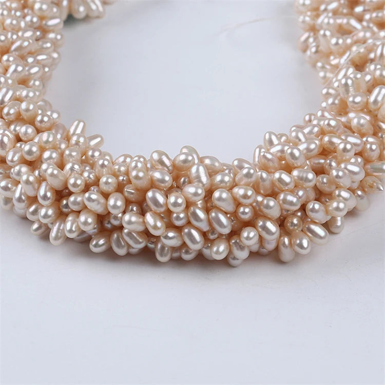 4.5-5mm Rice Freshwater Pearl Strand, Top Hole, Jewelry Making
