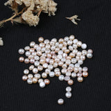 4.5-5mm Flat Button Loose Pink Purple Freshwater Pearl Beads