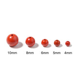 Red Cinnabar Beads Round Natural Stone Spacer Beads for Jewelry Making