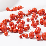Red Cinnabar Beads Round Natural Stone Spacer Beads for Jewelry Making
