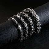 Men's Stainless Steel Choker Long Necklace Byzantine Box Chain