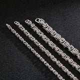 Men's Stainless Steel Choker Long Necklace Byzantine Box Chain