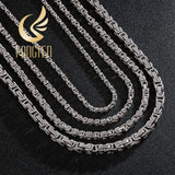 Men's Stainless Steel Choker Long Necklace Byzantine Box Chain