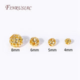 4/5/6/8MM Brass Spacer Beads 18K Plated Jewelry Accessories