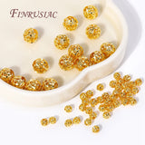 4/5/6/8MM Brass Spacer Beads 18K Plated Jewelry Accessories