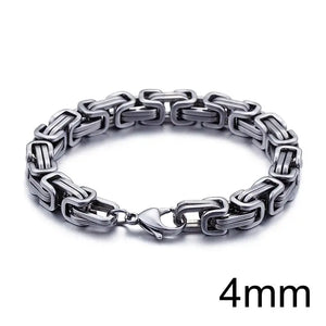 4/5/6/8mm Stainless Steel Chain Bracelet For Men