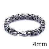 4/5/6/8mm Stainless Steel Chain Bracelet For Men