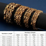 Royal Box Chain Necklace For Men Stainless Steel Long Necklace
