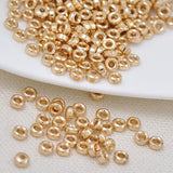 24K Real Plated Copper Flat Round Spacers Beads for DIY Jewelry Making
