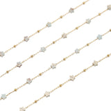 4.5MM Natural Stone Beads Chain with Stainless Steel for Jewelry Making DIY