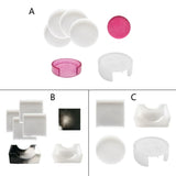 4/5Pcs Crystal Epoxy Resin Coaster Silicone Mold for Cup Mat Making