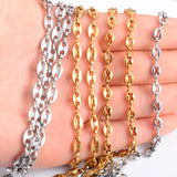 Stainless Steel Coffee Beaded Nose Chain Necklace Silver/Gold