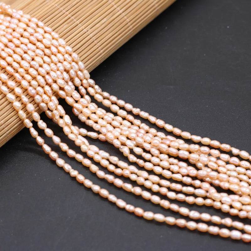 Natural Freshwater Pearl Beads Rice Shape Small Loose Bead
