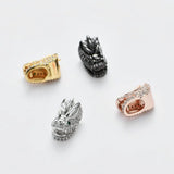 4.5mm Hole Copper DIY Metal Beads Inlay CZ Dragon Spacer Charm Beads
