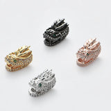 4.5mm Hole Copper DIY Metal Beads Inlay CZ Dragon Spacer Charm Beads