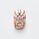 4.5mm Hole Copper DIY Metal Beads Inlay CZ Dragon Spacer Charm Beads