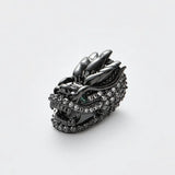 4.5mm Hole Copper DIY Metal Beads Inlay CZ Dragon Spacer Charm Beads