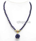 4-5mm Natural Round Pearl 18-19mm Round Ball Pendant 17'' Necklace