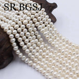 4-5mm Round Natural Freshwater Pearl Beads Jewelry Making 14''