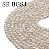 4-5mm Round Natural Freshwater Pearl Beads Jewelry Making 14''