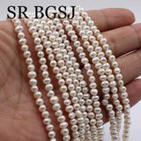 4-5mm Round Natural Freshwater Pearl Beads Jewelry Making 14''