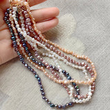 Small Baroque Pearl Choker Necklace for Women 37cm
