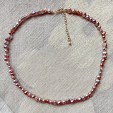 Small Baroque Pearl Choker Necklace for Women 37cm
