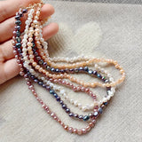 Small Baroque Pearl Choker Necklace for Women 37cm