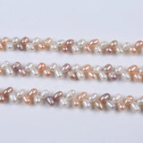 4-5mm Wheat Shape Rice Pearl Strand, Nice Choker Necklace