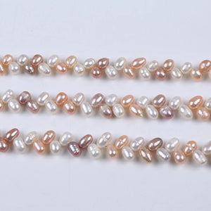 4-5mm Wheat Shape Rice Pearl Strand, Nice Choker Necklace
